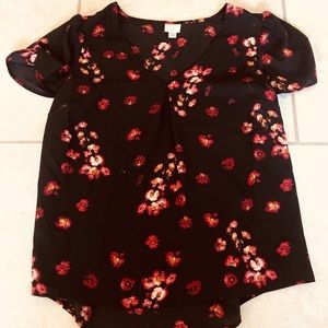 A New Day Black Floral Top